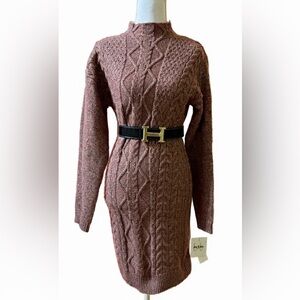 Oversized Women;'s  Long Sleeve Cable Knit Sweater Dress Size XS